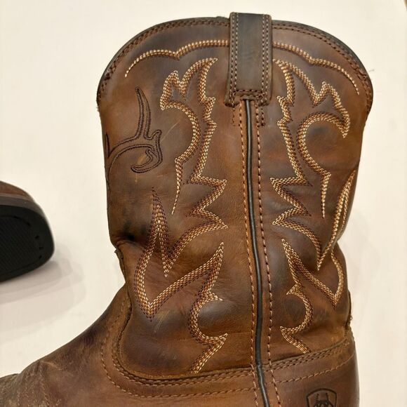 Ariat Cowboy Boot Outdoor Performance Brown Leather 6 Wide $180.00 Western - Picture 2 of 6